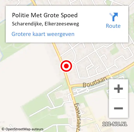 Locatie op kaart van de 112 melding: Politie Met Grote Spoed Naar Scharendijke, Elkerzeeseweg op 18 februari 2023 11:09