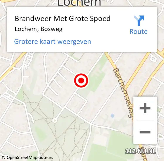 Locatie op kaart van de 112 melding: Brandweer Met Grote Spoed Naar Lochem, Bosweg op 18 februari 2023 11:40