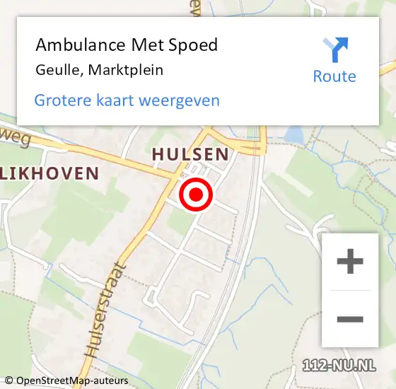 Locatie op kaart van de 112 melding: Ambulance Met Spoed Naar Geulle, Marktplein op 11 oktober 2013 16:31