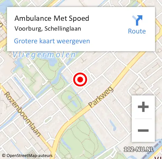 Locatie op kaart van de 112 melding: Ambulance Met Spoed Naar Voorburg, Schellinglaan op 18 februari 2023 14:39