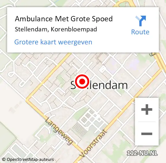 Locatie op kaart van de 112 melding: Ambulance Met Grote Spoed Naar Stellendam, Korenbloempad op 18 februari 2023 15:10