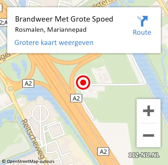 Locatie op kaart van de 112 melding: Brandweer Met Grote Spoed Naar Rosmalen, Mariannepad op 18 februari 2023 15:36