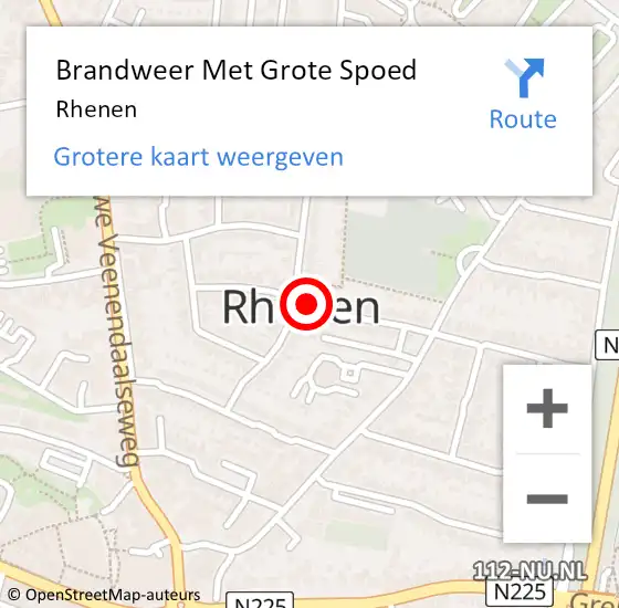 Locatie op kaart van de 112 melding: Brandweer Met Grote Spoed Naar Rhenen op 18 februari 2023 15:52