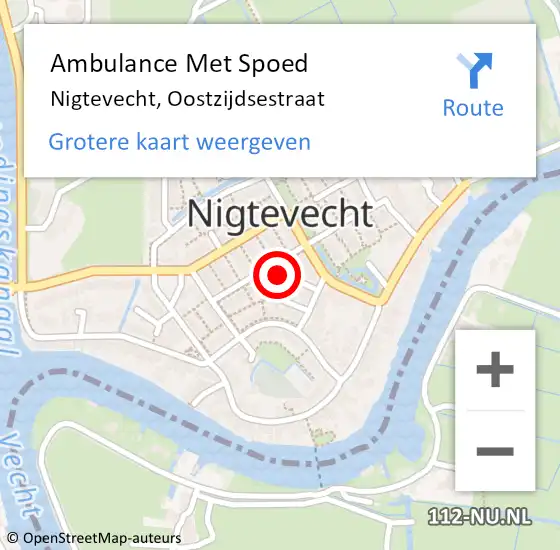 Locatie op kaart van de 112 melding: Ambulance Met Spoed Naar Nigtevecht, Oostzijdsestraat op 18 februari 2023 16:05