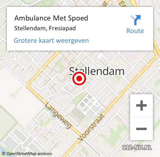 Locatie op kaart van de 112 melding: Ambulance Met Spoed Naar Stellendam, Fresiapad op 18 februari 2023 16:44