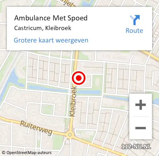 Locatie op kaart van de 112 melding: Ambulance Met Spoed Naar Castricum, Kleibroek op 18 februari 2023 17:25