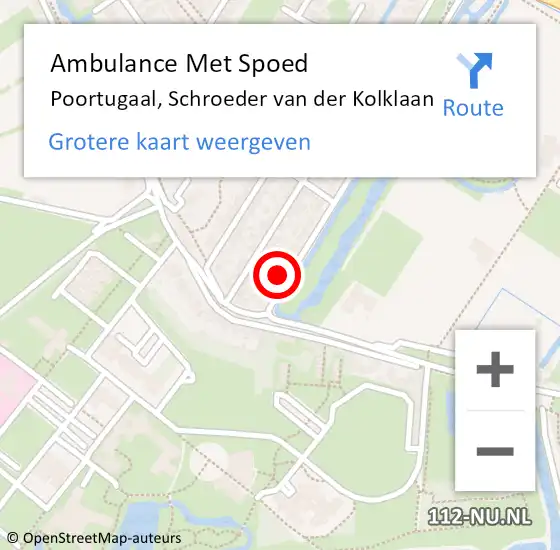 Locatie op kaart van de 112 melding: Ambulance Met Spoed Naar Poortugaal, Schroeder van der Kolklaan op 18 februari 2023 17:55