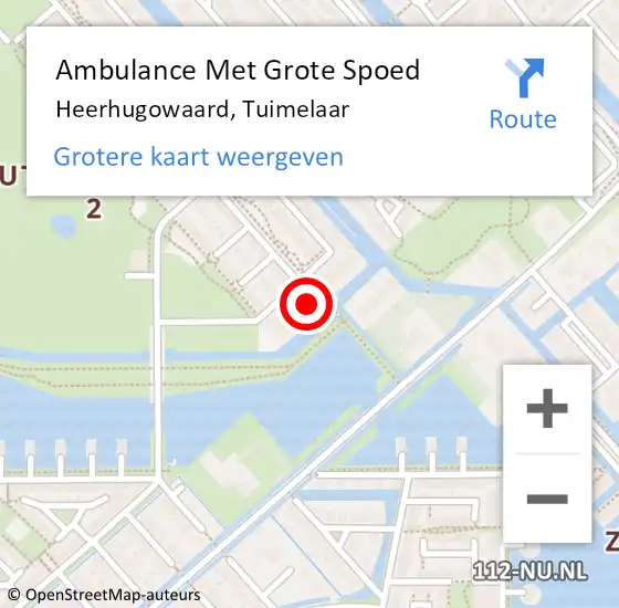 Locatie op kaart van de 112 melding: Ambulance Met Grote Spoed Naar Heerhugowaard, Tuimelaar op 18 februari 2023 19:07