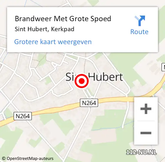 Locatie op kaart van de 112 melding: Brandweer Met Grote Spoed Naar Sint Hubert, Kerkpad op 18 februari 2023 20:08