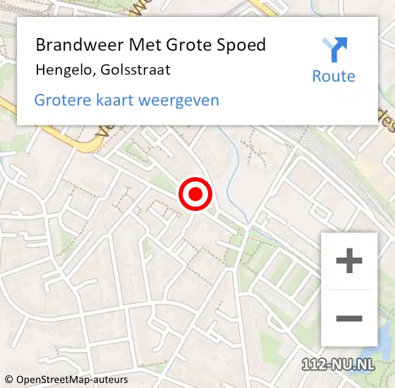 Locatie op kaart van de 112 melding: Brandweer Met Grote Spoed Naar Hengelo, Golsstraat op 18 februari 2023 20:35