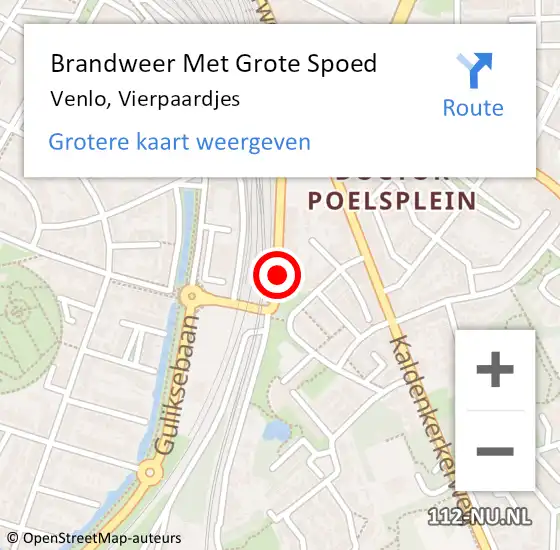 Locatie op kaart van de 112 melding: Brandweer Met Grote Spoed Naar Venlo, Vierpaardjes op 18 februari 2023 20:54
