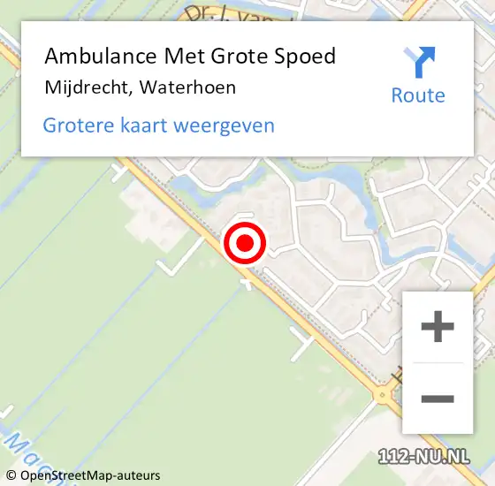 Locatie op kaart van de 112 melding: Ambulance Met Grote Spoed Naar Mijdrecht, Waterhoen op 18 februari 2023 23:45