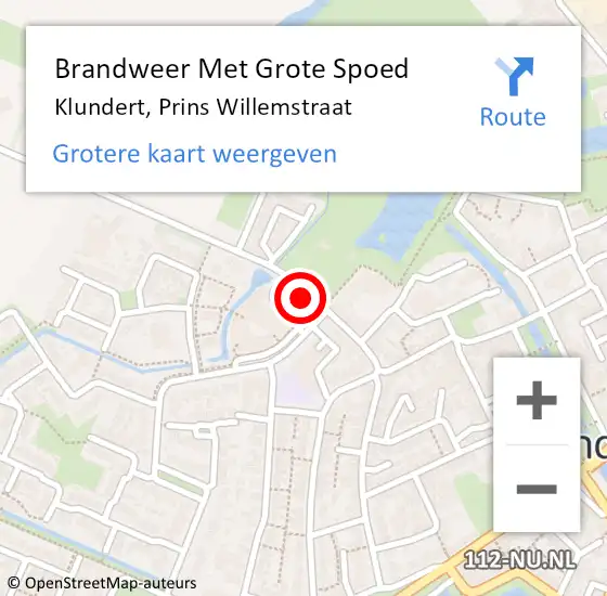 Locatie op kaart van de 112 melding: Brandweer Met Grote Spoed Naar Klundert, Prins Willemstraat op 19 februari 2023 00:15