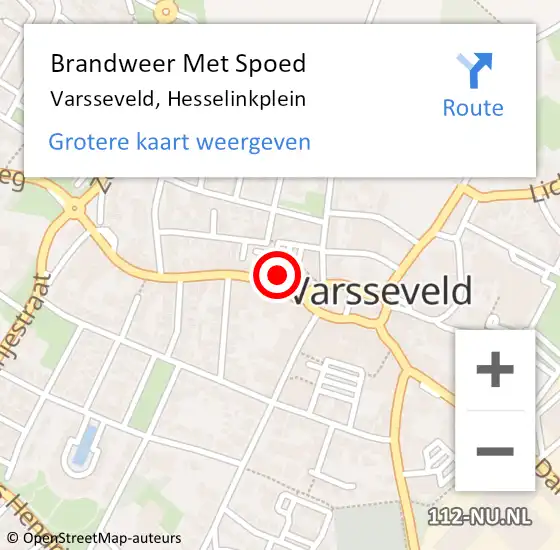 Locatie op kaart van de 112 melding: Brandweer Met Spoed Naar Varsseveld, Hesselinkplein op 19 februari 2023 00:59