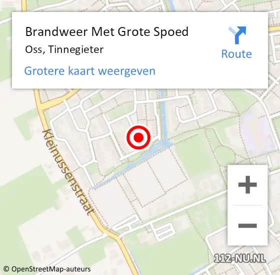 Locatie op kaart van de 112 melding: Brandweer Met Grote Spoed Naar Oss, Tinnegieter op 19 februari 2023 03:07