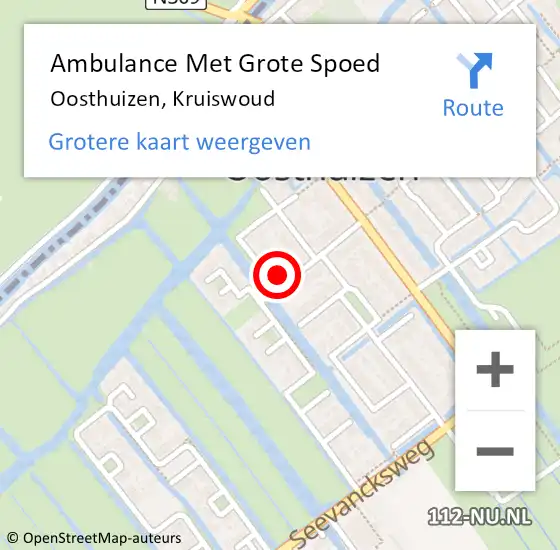 Locatie op kaart van de 112 melding: Ambulance Met Grote Spoed Naar Oosthuizen, Kruiswoud op 19 februari 2023 05:34