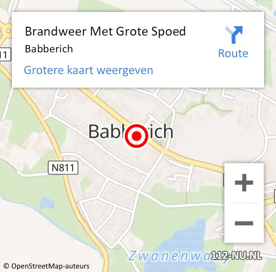 Locatie op kaart van de 112 melding: Brandweer Met Grote Spoed Naar Babberich op 19 februari 2023 06:01