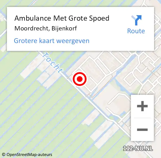 Locatie op kaart van de 112 melding: Ambulance Met Grote Spoed Naar Moordrecht, Bijenkorf op 19 februari 2023 06:06