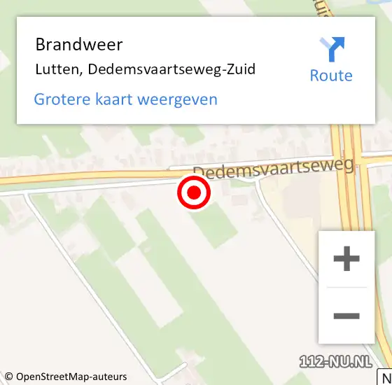 Locatie op kaart van de 112 melding: Brandweer Lutten, Dedemsvaartseweg-Zuid op 19 februari 2023 08:49