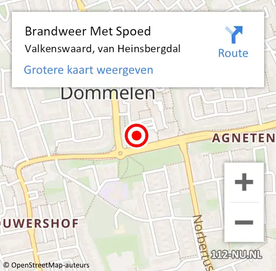 Locatie op kaart van de 112 melding: Brandweer Met Spoed Naar Valkenswaard, van Heinsbergdal op 19 februari 2023 11:23