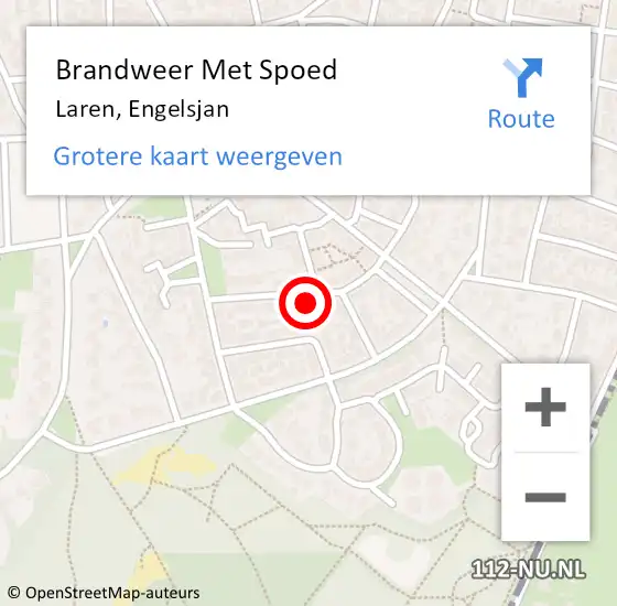 Locatie op kaart van de 112 melding: Brandweer Met Spoed Naar Laren, Engelsjan op 19 februari 2023 11:56