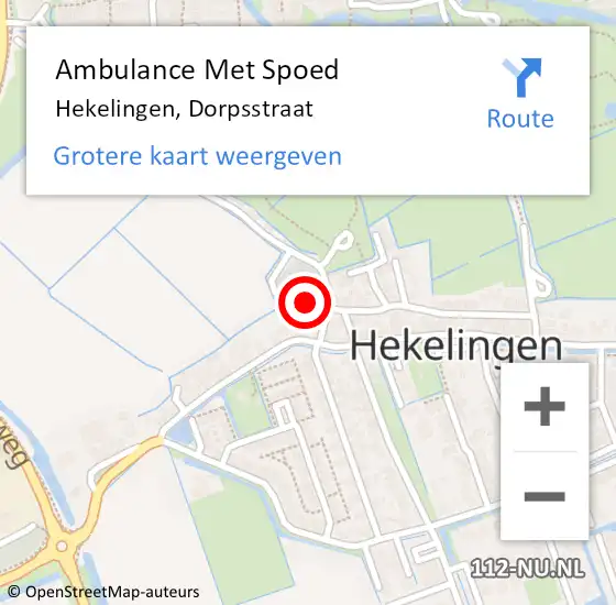 Locatie op kaart van de 112 melding: Ambulance Met Spoed Naar Hekelingen, Dorpsstraat op 19 februari 2023 12:31