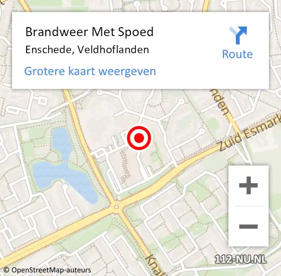 Locatie op kaart van de 112 melding: Brandweer Met Spoed Naar Enschede, Veldhoflanden op 19 februari 2023 15:38