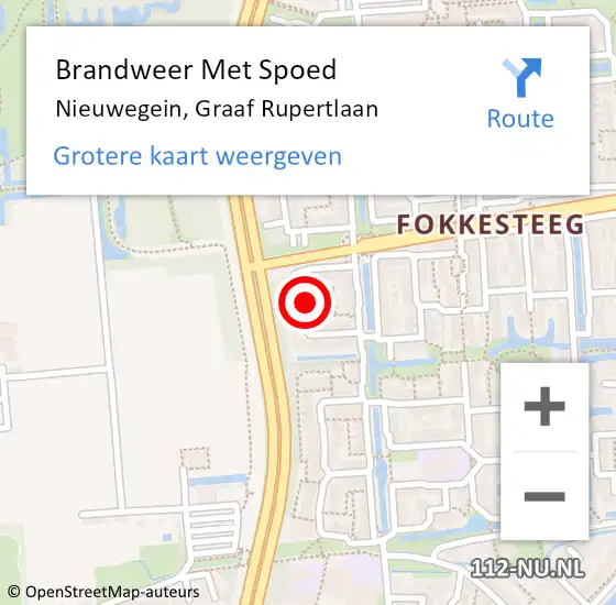 Locatie op kaart van de 112 melding: Brandweer Met Spoed Naar Nieuwegein, Graaf Rupertlaan op 19 februari 2023 15:50