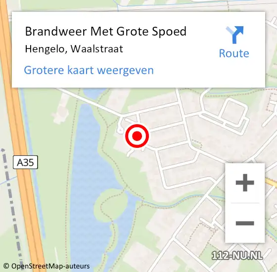 Locatie op kaart van de 112 melding: Brandweer Met Grote Spoed Naar Hengelo, Waalstraat op 19 februari 2023 16:03