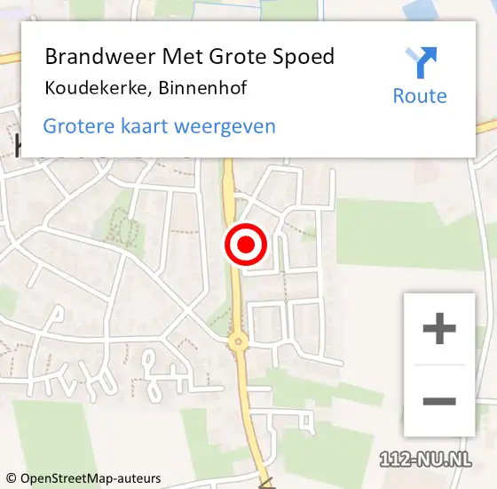 Locatie op kaart van de 112 melding: Brandweer Met Grote Spoed Naar Koudekerke, Binnenhof op 19 februari 2023 16:30