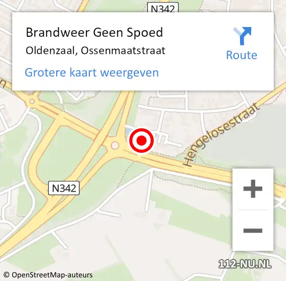 Locatie op kaart van de 112 melding: Brandweer Geen Spoed Naar Oldenzaal, Ossenmaatstraat op 19 februari 2023 16:48