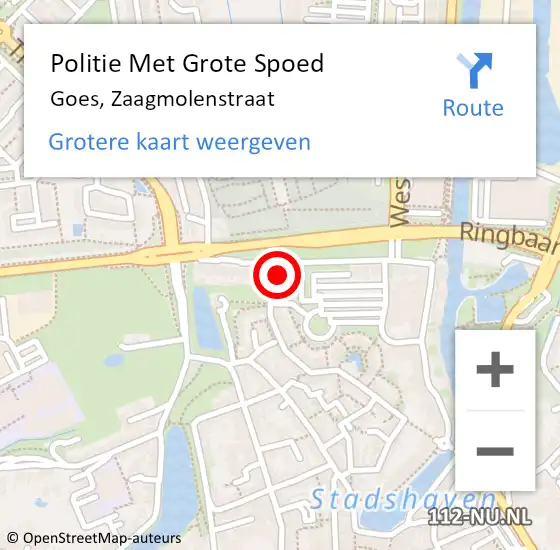 Locatie op kaart van de 112 melding: Politie Met Grote Spoed Naar Goes, Zaagmolenstraat op 19 februari 2023 18:34