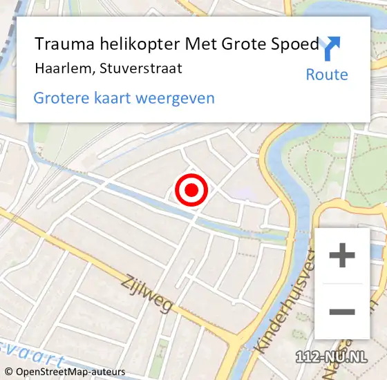 Locatie op kaart van de 112 melding: Trauma helikopter Met Grote Spoed Naar Haarlem, Stuverstraat op 19 februari 2023 18:36