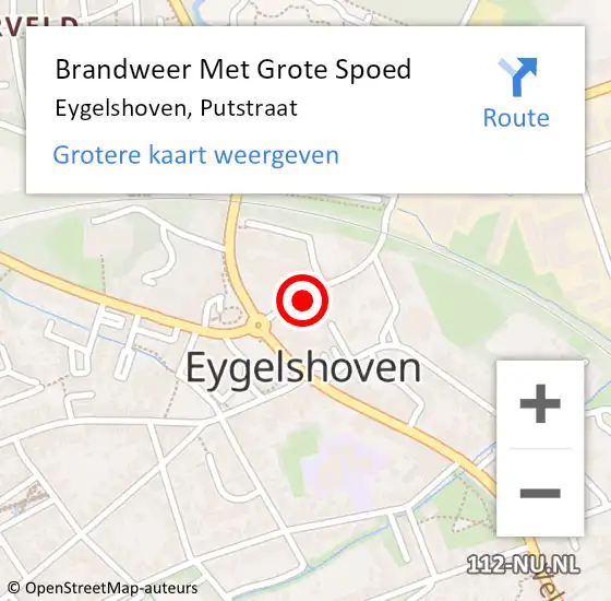 Locatie op kaart van de 112 melding: Brandweer Met Grote Spoed Naar Eygelshoven, Putstraat op 19 februari 2023 19:33