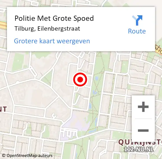 Locatie op kaart van de 112 melding: Politie Met Grote Spoed Naar Tilburg, Eilenbergstraat op 19 februari 2023 19:55