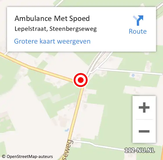 Locatie op kaart van de 112 melding: Ambulance Met Spoed Naar Lepelstraat, Steenbergseweg op 16 augustus 2014 08:39