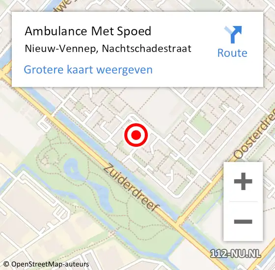 Locatie op kaart van de 112 melding: Ambulance Met Spoed Naar Nieuw-Vennep, Nachtschadestraat op 19 februari 2023 22:01