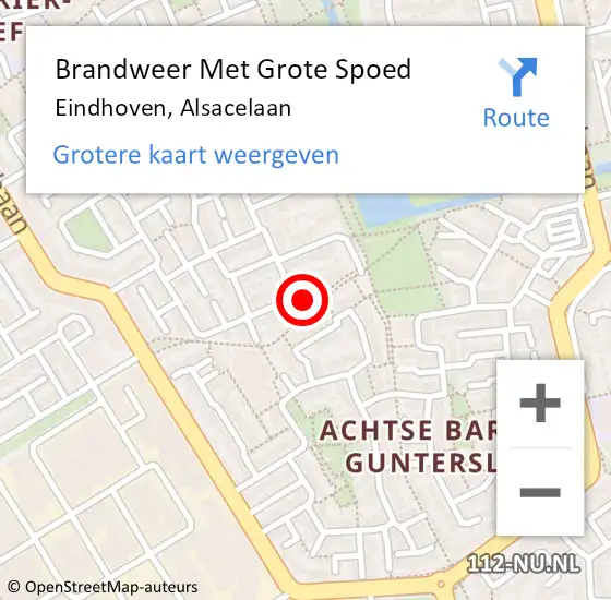 Locatie op kaart van de 112 melding: Brandweer Met Grote Spoed Naar Eindhoven, Alsacelaan op 19 februari 2023 22:54