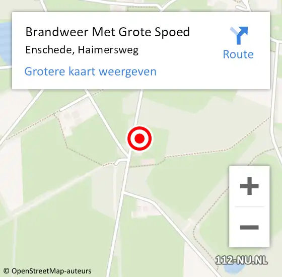 Locatie op kaart van de 112 melding: Brandweer Met Grote Spoed Naar Enschede, Haimersweg op 19 februari 2023 23:31