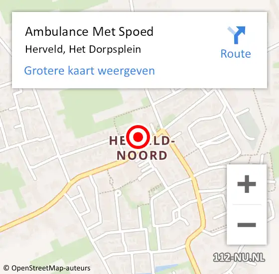 Locatie op kaart van de 112 melding: Ambulance Met Spoed Naar Herveld, Het Dorpsplein op 20 februari 2023 00:14