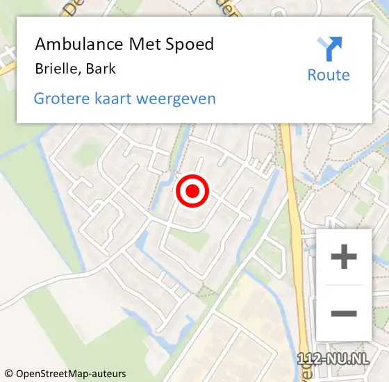 Locatie op kaart van de 112 melding: Ambulance Met Spoed Naar Brielle, Bark op 20 februari 2023 00:20