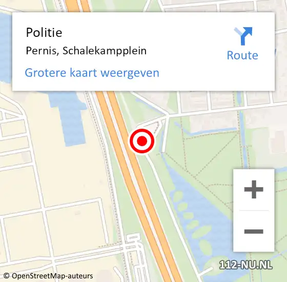 Locatie op kaart van de 112 melding: Politie Pernis, Schalekampplein op 20 februari 2023 05:38