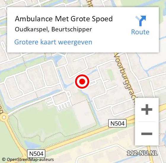 Locatie op kaart van de 112 melding: Ambulance Met Grote Spoed Naar Oudkarspel, Beurtschipper op 20 februari 2023 06:36