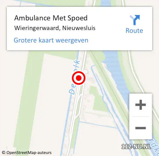 Locatie op kaart van de 112 melding: Ambulance Met Spoed Naar Wieringerwaard, Nieuwesluis op 20 februari 2023 10:49