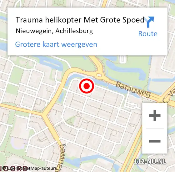 Locatie op kaart van de 112 melding: Trauma helikopter Met Grote Spoed Naar Nieuwegein, Achillesburg op 20 februari 2023 12:24