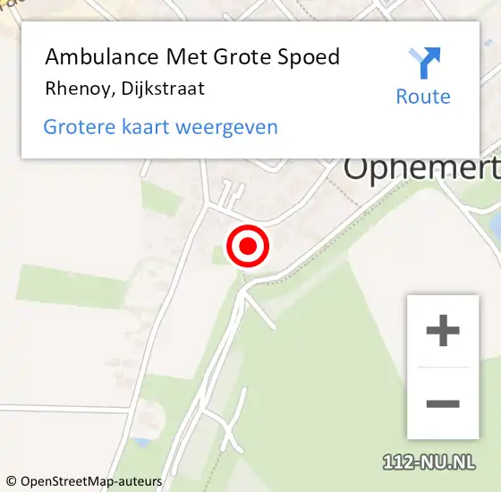 Locatie op kaart van de 112 melding: Ambulance Met Grote Spoed Naar Rhenoy, Dijkstraat op 20 februari 2023 12:50