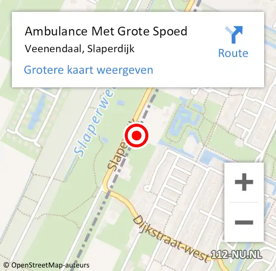 Locatie op kaart van de 112 melding: Ambulance Met Grote Spoed Naar Veenendaal, Slaperdijk op 20 februari 2023 13:06