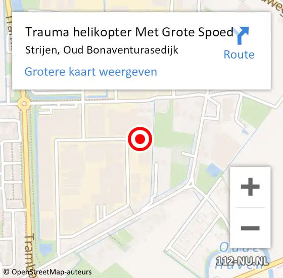 Locatie op kaart van de 112 melding: Trauma helikopter Met Grote Spoed Naar Strijen, Oud Bonaventurasedijk op 20 februari 2023 13:30
