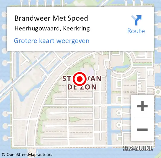 Locatie op kaart van de 112 melding: Brandweer Met Spoed Naar Heerhugowaard, Keerkring op 20 februari 2023 13:47