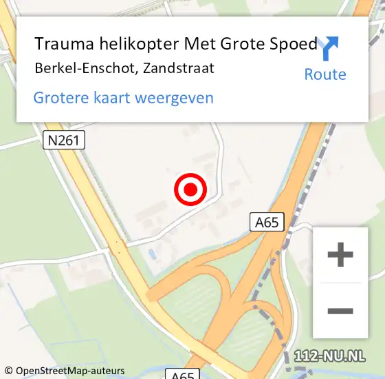 Locatie op kaart van de 112 melding: Trauma helikopter Met Grote Spoed Naar Berkel-Enschot, Zandstraat op 20 februari 2023 13:50